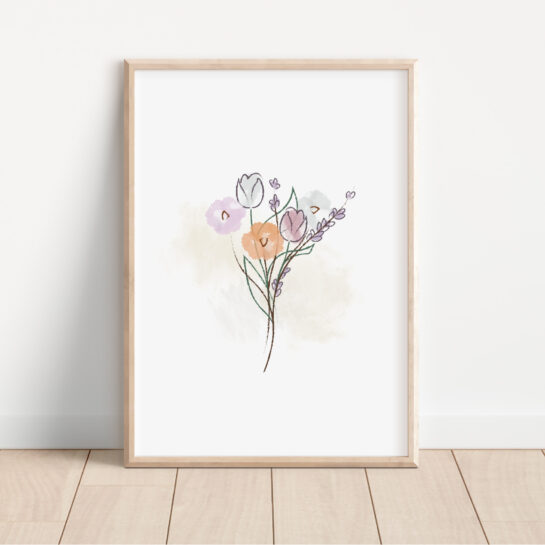 Bloemenprint – plukboeket pastel