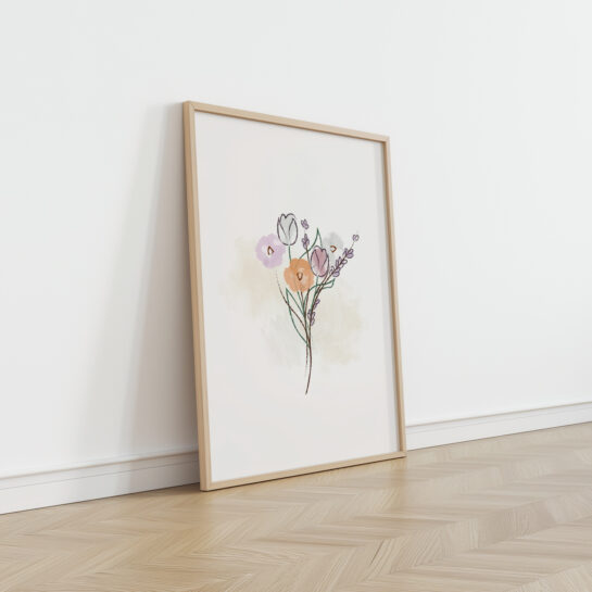 Bloemenprint – plukboeket pastel